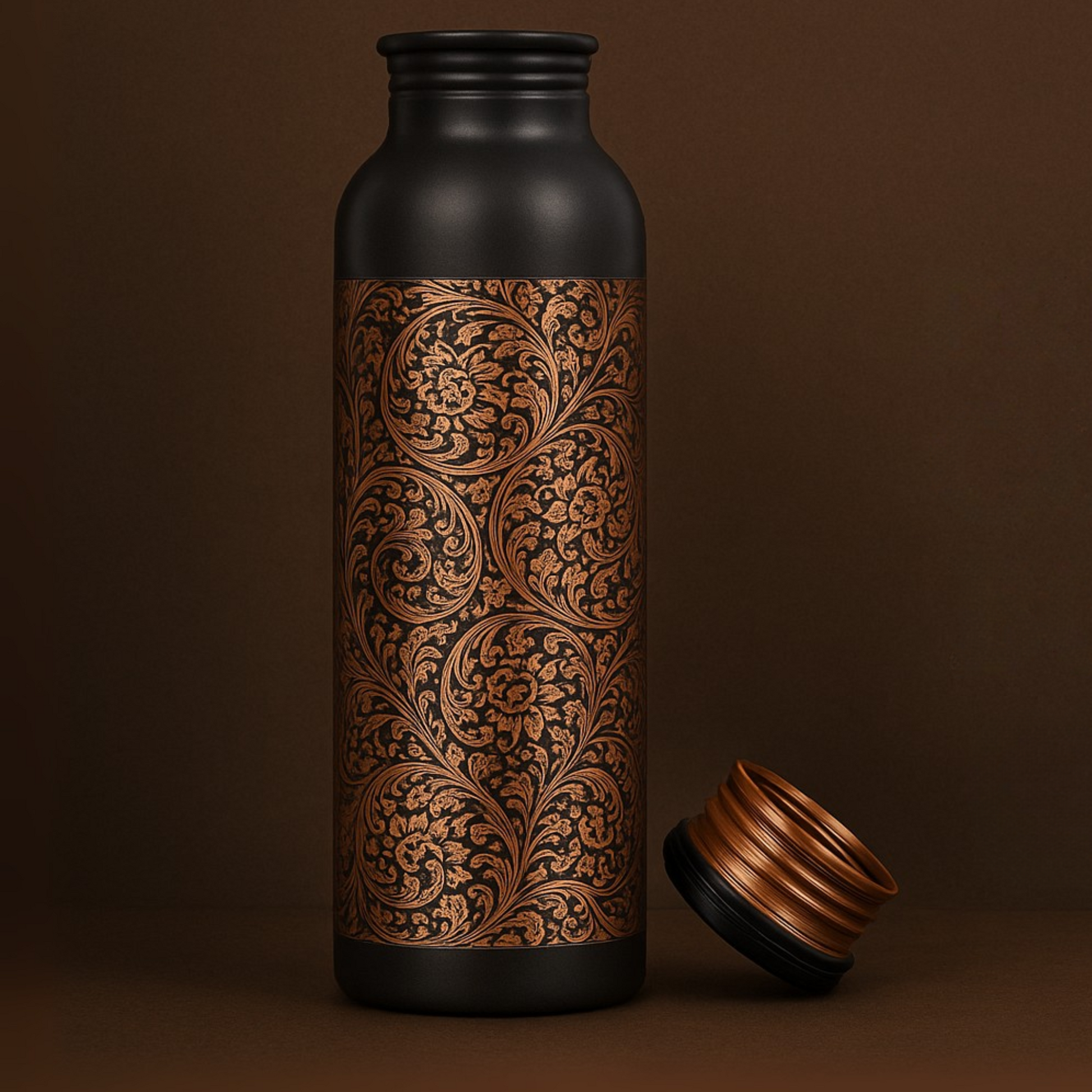 Engraved  Pure Copper Water Bottle ( with Ayurvedic Benefits)