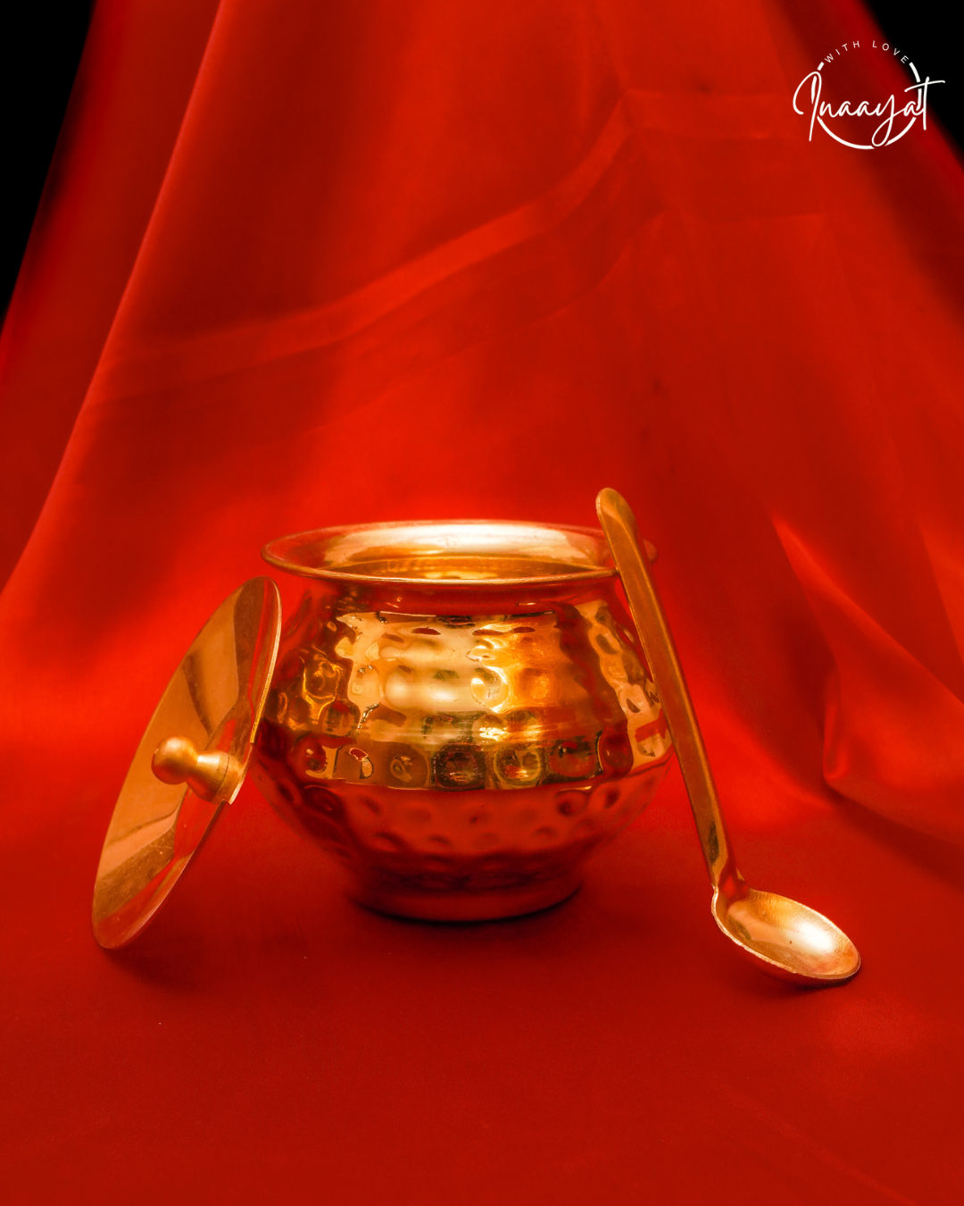 Pure Brass Hammered Ghee Pot (Handi style)