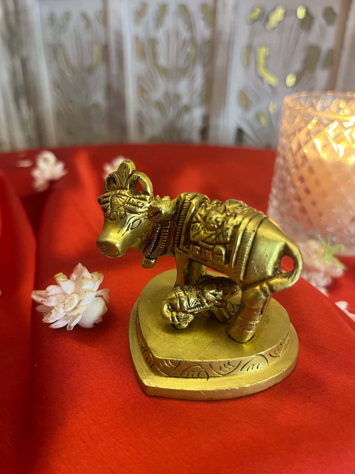 Divine Brass Kamdhenu Cow & Calf