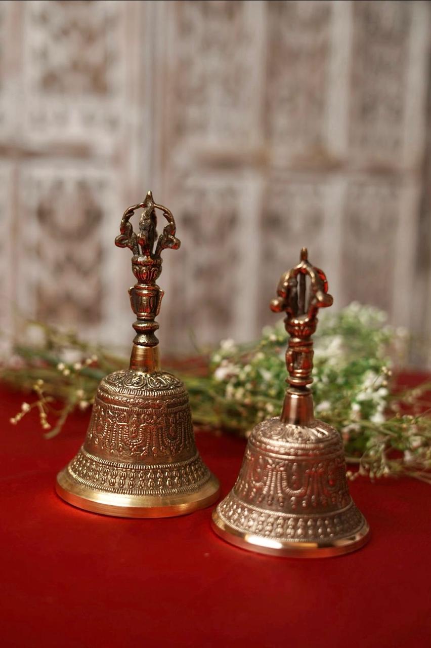 Intricately Carved Fine Kansa Auspicious Bell