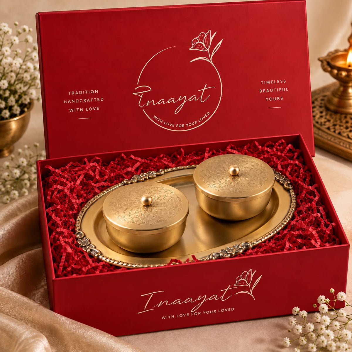INAAYAT ATITHI  Handcrafted Brass Mukhwas Serving set