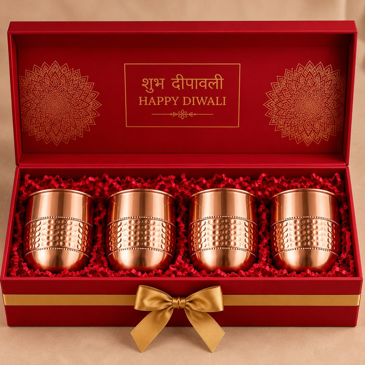 Dholak Copper Glass Set