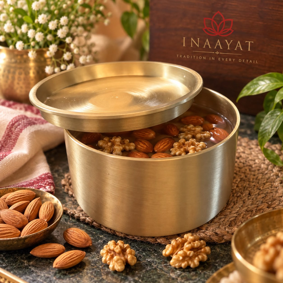 Fine Kansa badam soaking ritual bowl