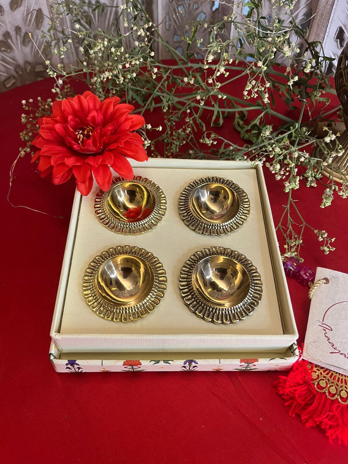 Brass Deepak ( set of 4 with box)