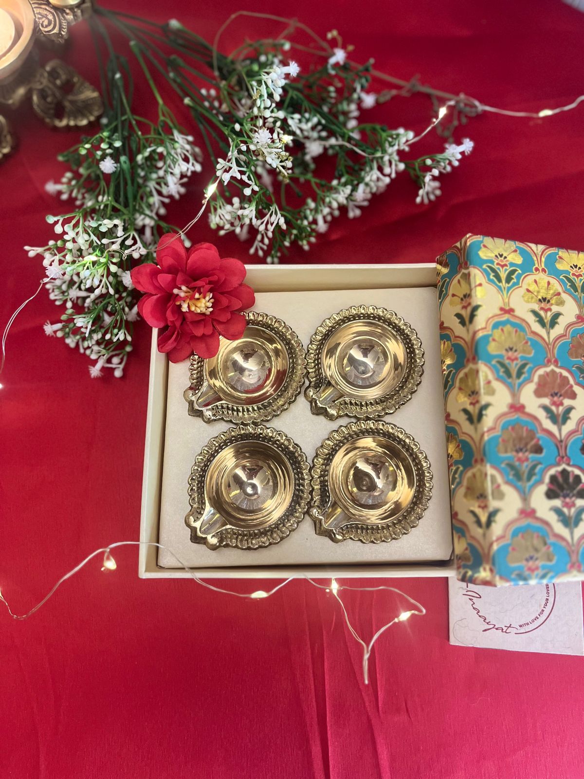 Brass Deepak ( set of 4 with box)
